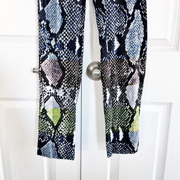 Diane von Furstenberg Bennet Two Animal Blue Snake Print Silk Pants - Picture 5 of 12